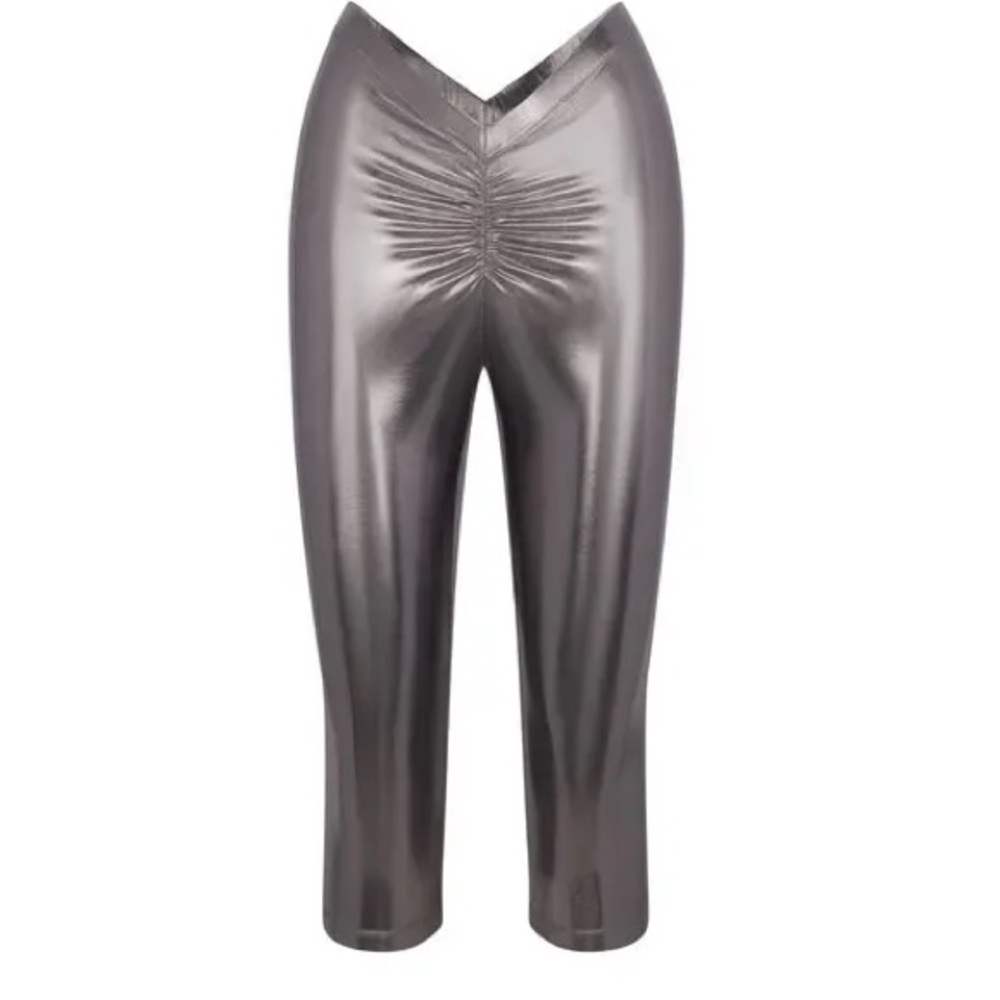 Skims Metallic Swim V Waist Pant - Carbon Women’s Medium Coverup NWT